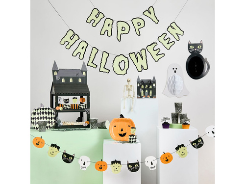 Baner Happy Halloween Fluorescencyjny - 200 cm - 1 szt.
