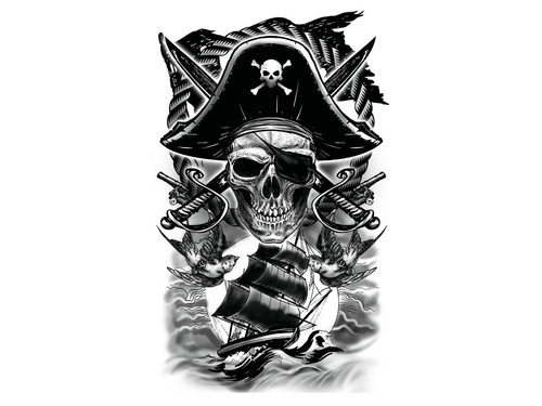 Tatuaż na przedramię Pirat - 1 szt.