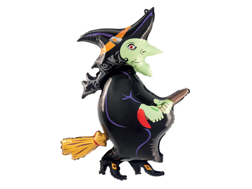 Balon foliowy Czarownica na miotle - 82 x 91 cm - 1 szt.