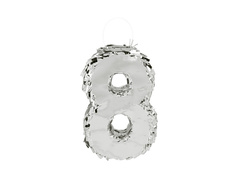 Piniata Cyfra 8 srebrna