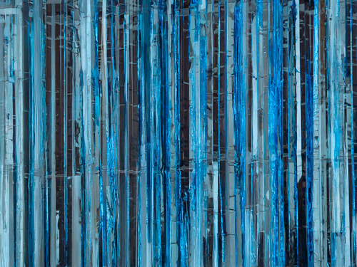 Kurtyna - zasłona na drzwi błękitna metaliczna - 100 x 200 cm