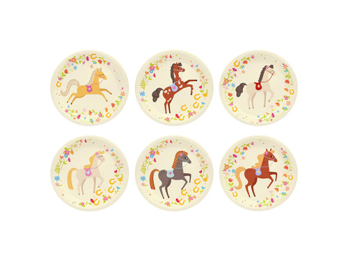 Talerzyki papierowe Koniki - 18 cm - 6 szt.