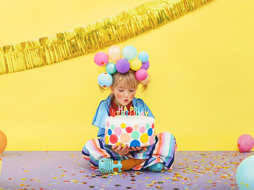 Świeczki pikery napis - kolorowy napis Happy Birthday