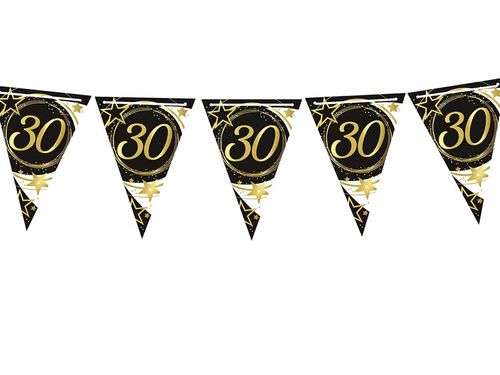 Baner flagi czarny na trzydzieste urodziny - 300 cm - 1 szt.