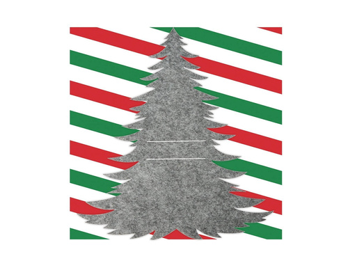 Etui na sztućce Choinka szara - 6 szt.