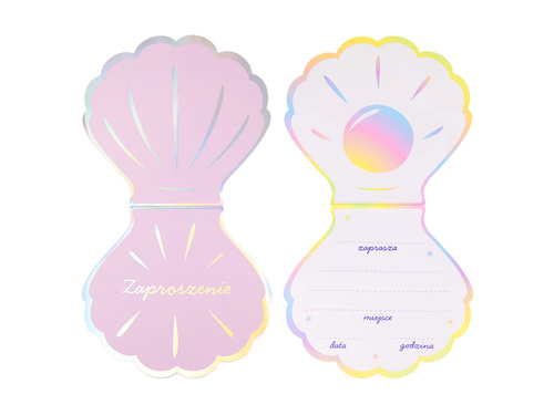 Zaproszenie urodzinowe Ocean Muszelka - 6 szt.