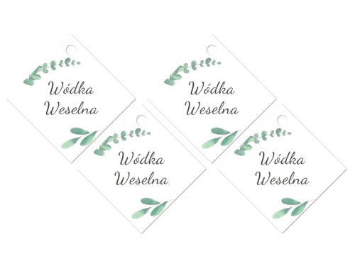 Zawieszki z wstążeczką na wódkę weselną - 12 szt.