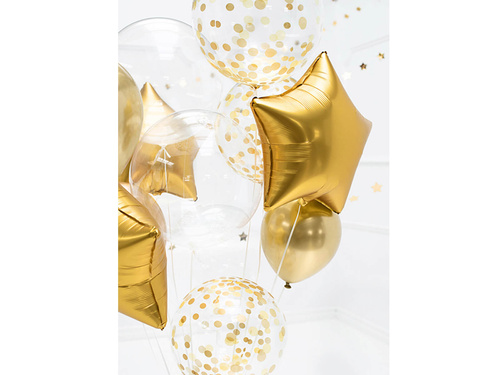 Balon foliowy kula w złote kropki - 40 cm - 1 szt.