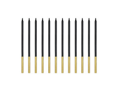 Świeczki urodzinowe czarne - 14 cm - 12 szt.