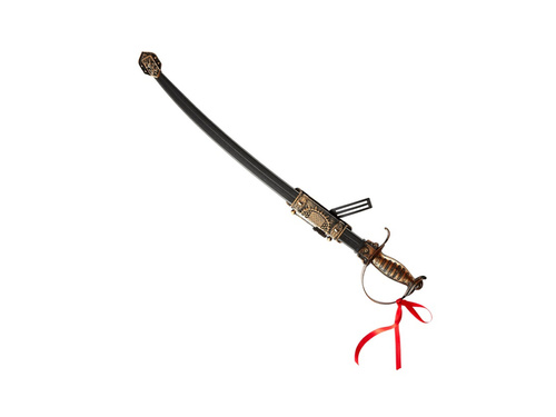 Stary miecz królewski z ozdobną pochwą - 68 cm