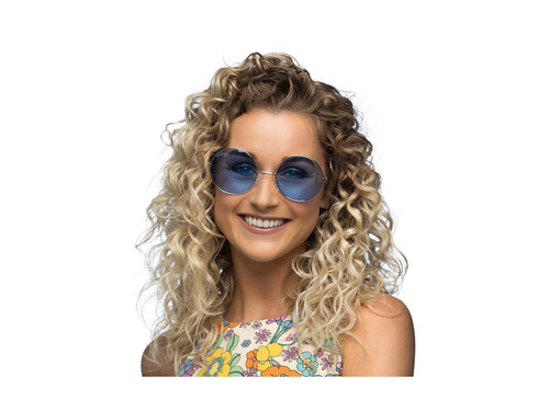Okulary imprezowe hippie XL niebieskie