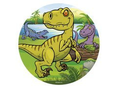 Dekoracyjny opłatek tortowy Dinozaur - 16 cm - 1 szt.
