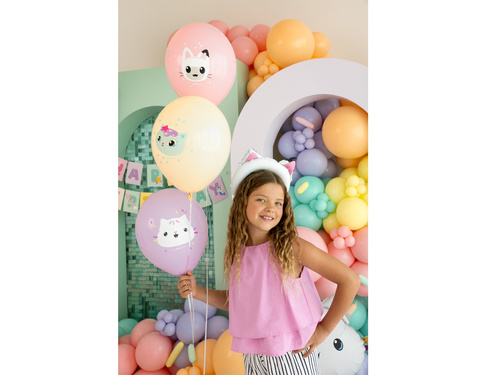Balony lateksowe urodzinowe Koci Domek Gabbi - 30 cm - 6 szt