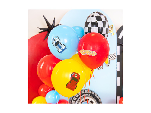 Zestaw Balonów Wyścigówki - 30 cm - 7 szt.