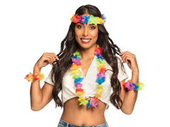 Zestaw - komplet hawajski tęczowy - 3 częściowy