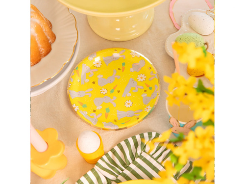 Talerzyki papierowe Zajączki - 18 cm - 6 szt.