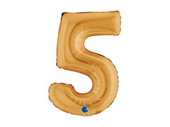 Balon foliowy cyfra 5 złoty - 14" - 1 szt.