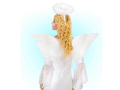 Skrzydła anioła białe z piórami - 86 x 31 cm - 1 szt.