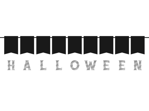 Baner srebrny Halloween - 1 szt.