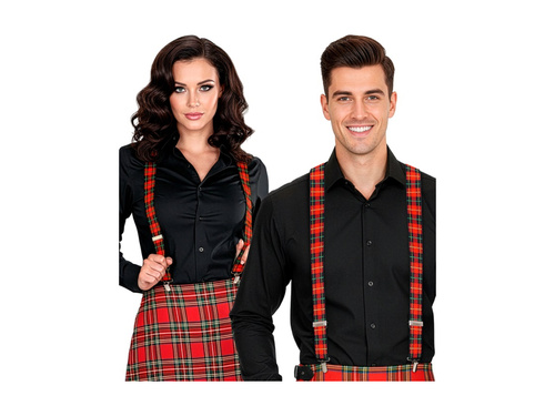 Szelki w szkocką kratę