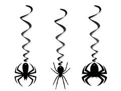 Dekoracja wisząca Pająki na Halloween - 3 szt.