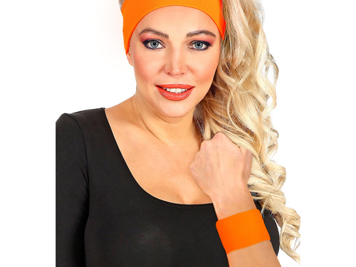 Opaski neonowe pomarańczowe Disco lata 80-te - 2 szt.