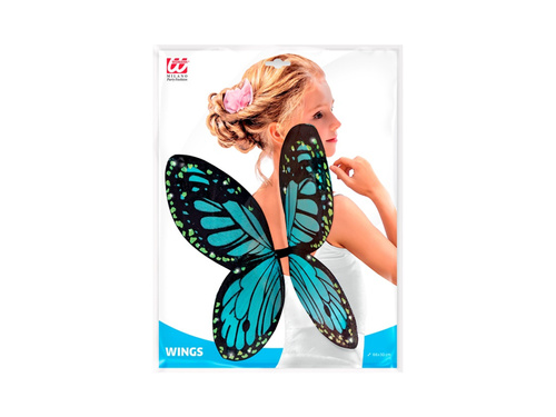 Czarno-niebieskie skrzydła motyla dla dzieci 66×38 cm