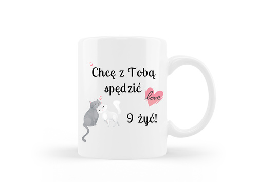 Kubek 9 żyć na Walentynki - 330ml
