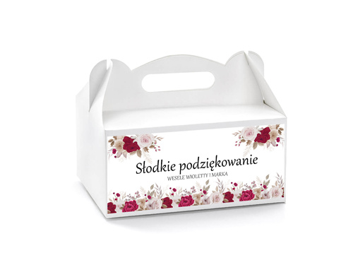 Personalizowane pudełka na ciasto z kwiatami - 6 szt.