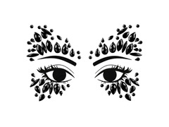 Samoprzylepne kryształki na twarz czarne - 1 op.