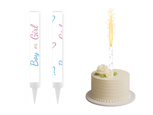 Fontanna tortowa na Gender Reveal Girl or Boy? - 2 szt.