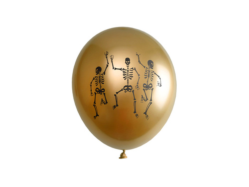 Balony lateksowe Szkielety na Halloween - 30 cm - 6 szt.