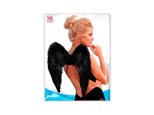 Czarne skrzydła z piór 50×40 cm