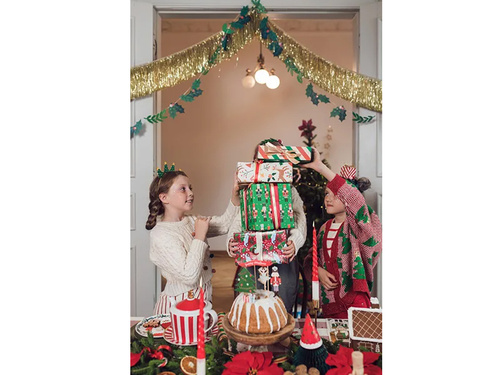 Świece stożkowe Mikołaj czerwone - 25 cm - 2 szt.