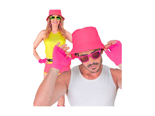 Neonowo różowe rękawiczki bez palców