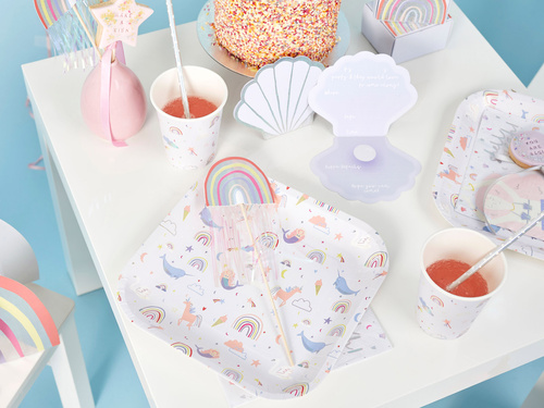 Talerzyki papierowe na urodziny Zaczarowany Świat - 23 cm - 8 szt.