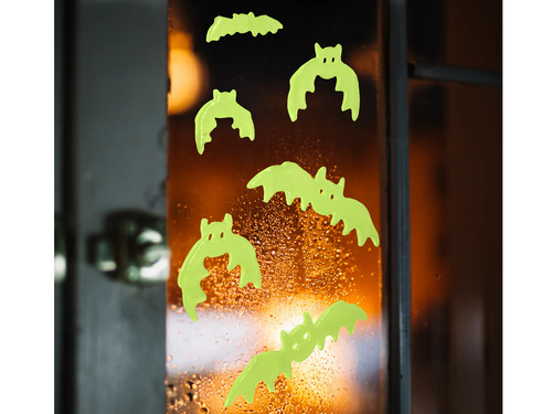 Naklejki żelowe na szybę fluorescencyjne Nietoperze - 1 komplet