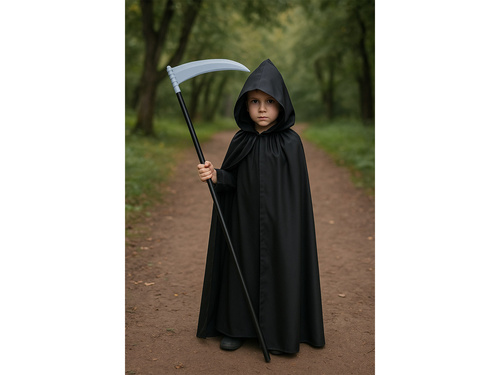 Peleryna z kapturem czarna