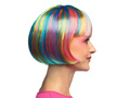 Peruka bob tęczowa - 1 szt.