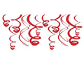 Dekoracja wisząca Swirl czerwona - 56 cm - 12 szt.