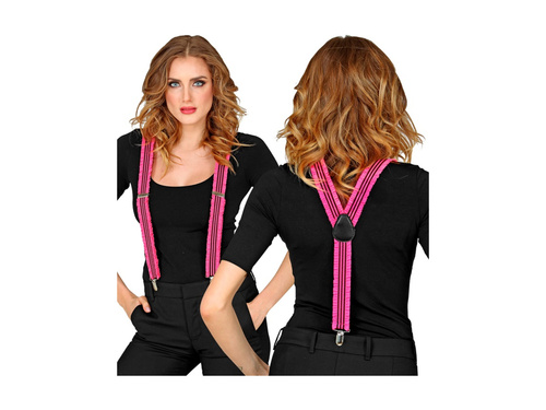 Neonowe różowe falbaniaste szelki