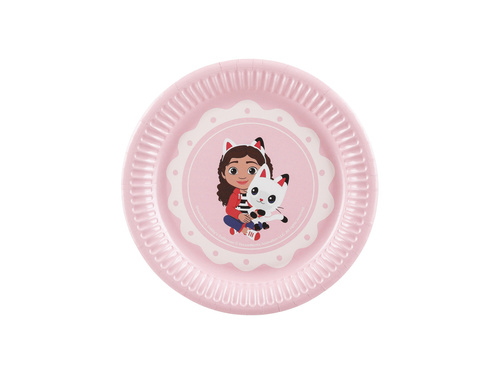 Talerzyki papierowe na urodziny Koci domek Gabi - 18 cm - 6 szt.