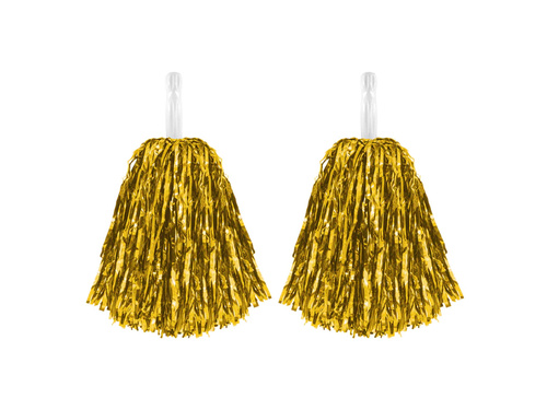 Pompony cheerleaderki metaliczne złote - 2 szt.