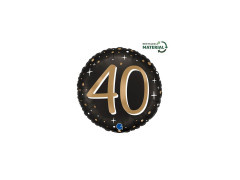 Balon foliowy okrągły Sparkling 40 - 14" - 1 szt.
