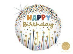 Balon foliowy urodzinowy Happy Birthday - 46 cm - 1 szt.