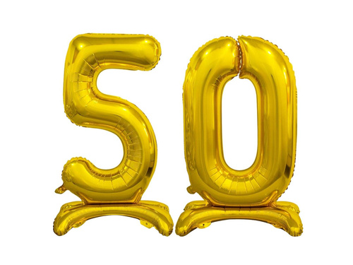 Zestaw balonów foliowych 50 złota - 74 cm