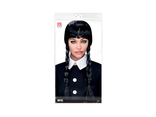 Peruka czarna z warkoczami