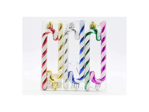 Zawieszki Laska cukrowa mix kolorów - 6 szt.