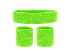 Opaski neonowe zielone Disco lata 80-te - 3 szt.