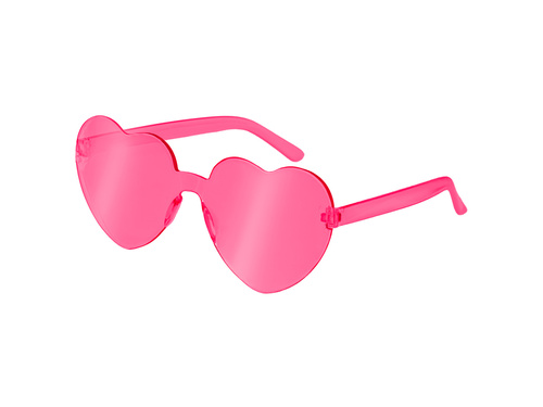 Okulary Serca - fuksja - 1 szt.
